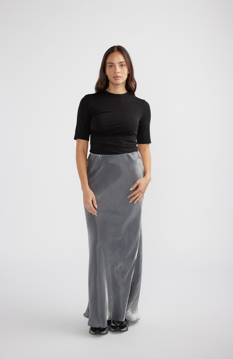 Ena Pelly Lola Metallic Maxi Skirt