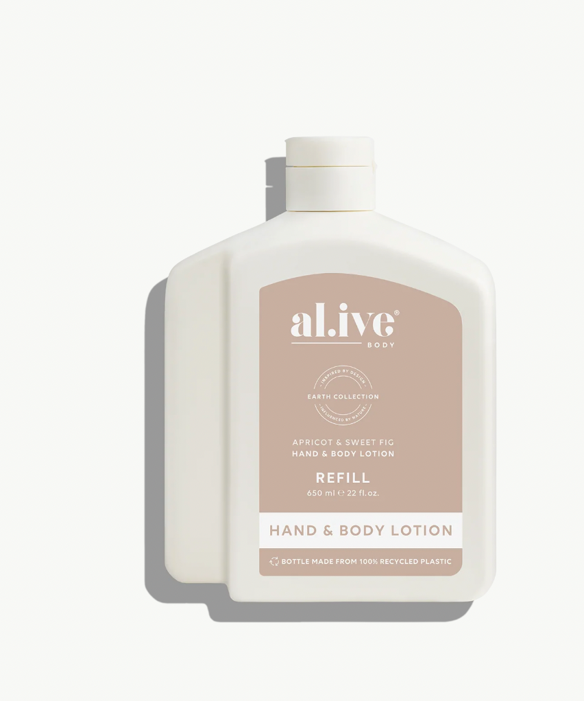 Al.ive Body 650ml Lotion Refill - Apricot & Sweet Fig