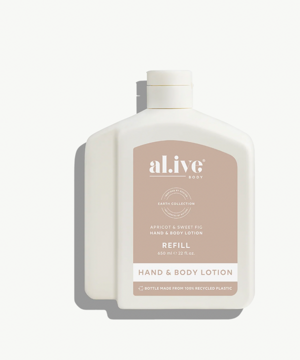 Al.ive Body 650ml Lotion Refill - Apricot & Sweet Fig