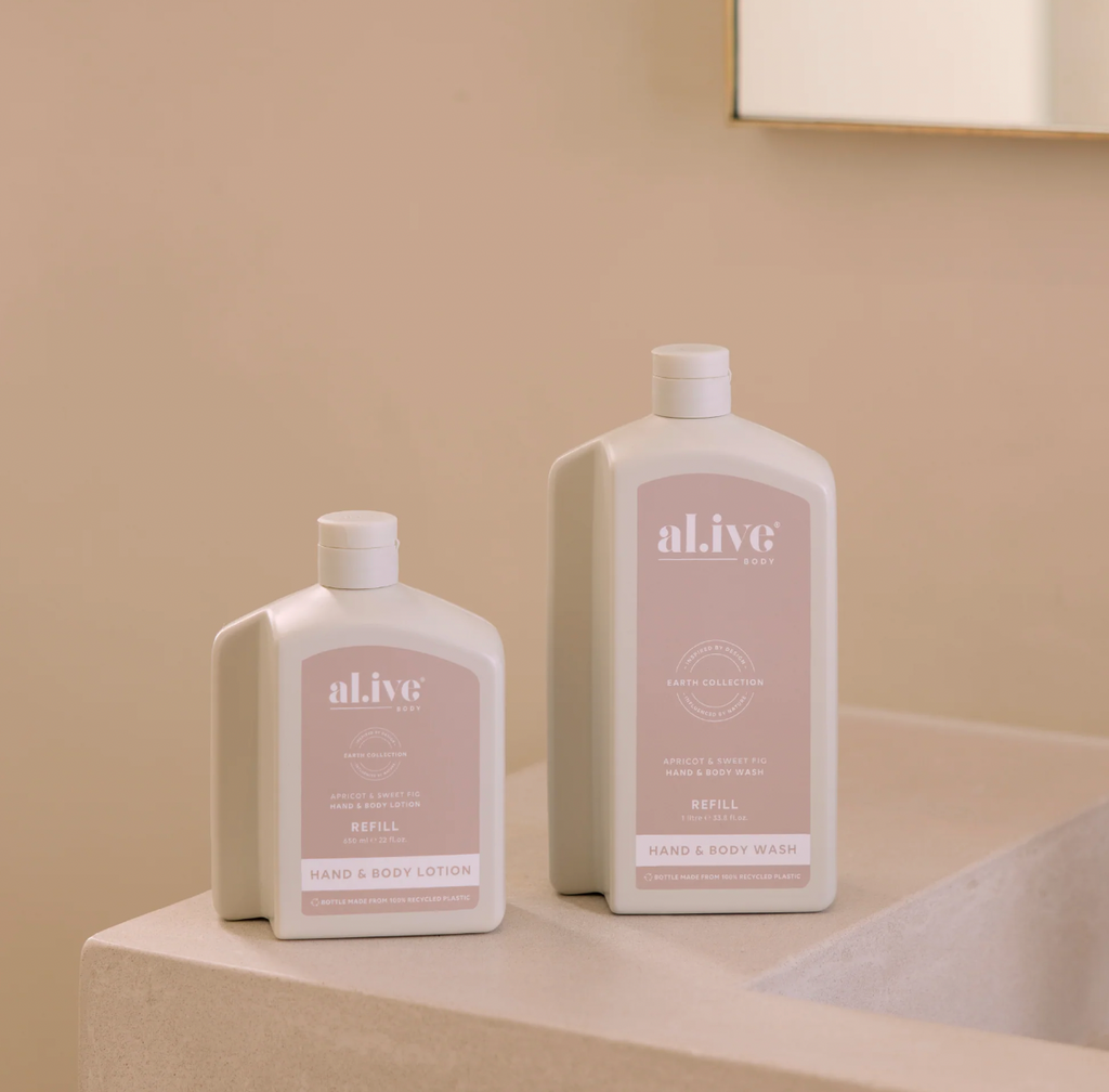 Al.ive Body 650ml Lotion Refill - Apricot & Sweet Fig