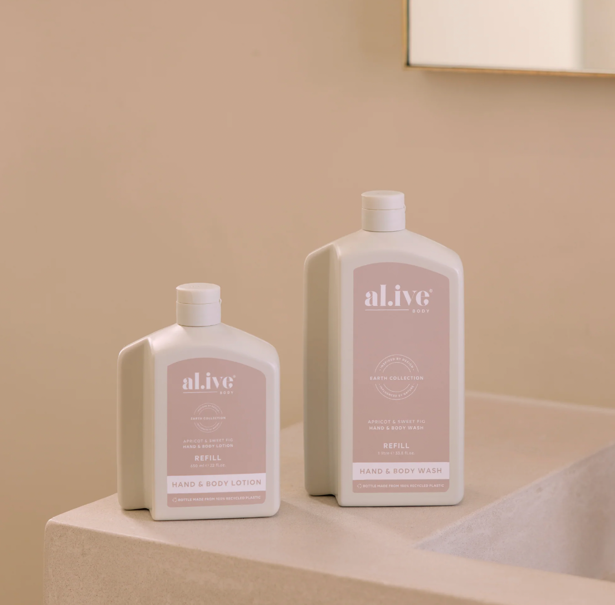 Al.ive Body 650ml Lotion Refill - Apricot & Sweet Fig