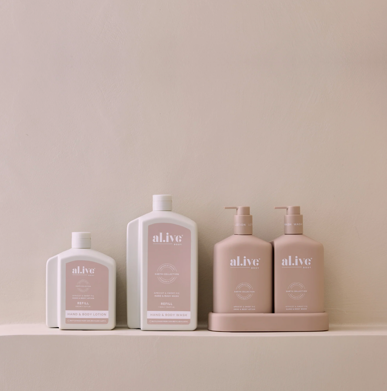 Al.ive Body 650ml Lotion Refill - Apricot & Sweet Fig