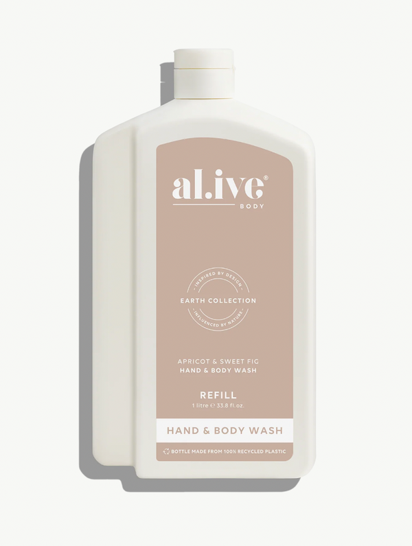 Al.ive Body 1L Wash Refill - Apricot & Sweet Fig