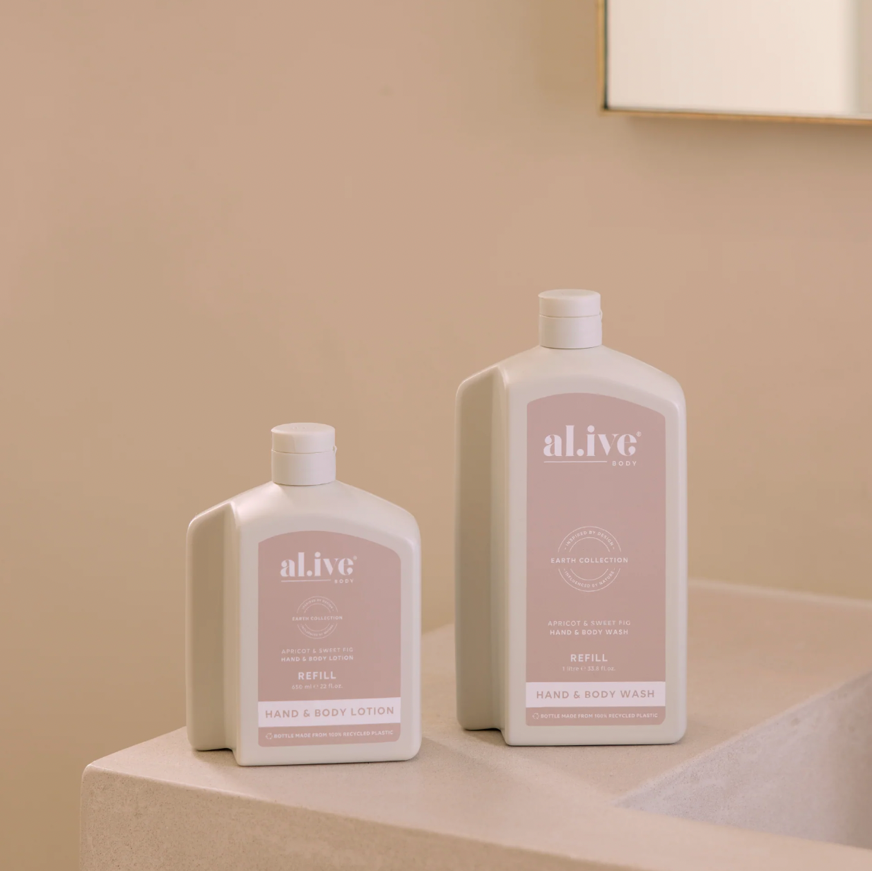 Al.ive Body 1L Wash Refill - Apricot & Sweet Fig