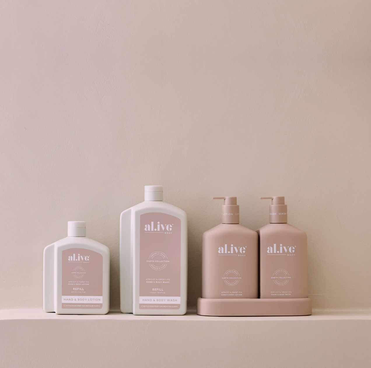 Al.ive Body 1L Wash Refill - Apricot & Sweet Fig