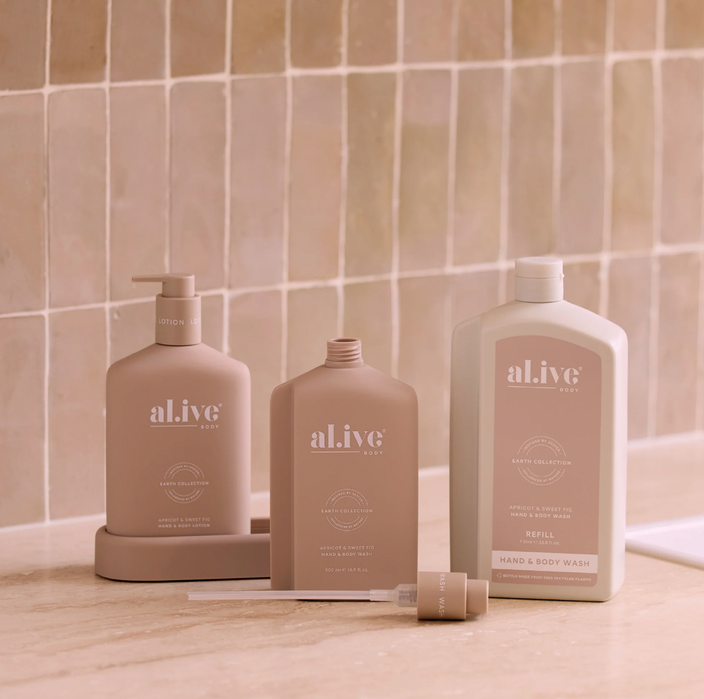 Al.ive Body 1L Wash Refill - Apricot & Sweet Fig