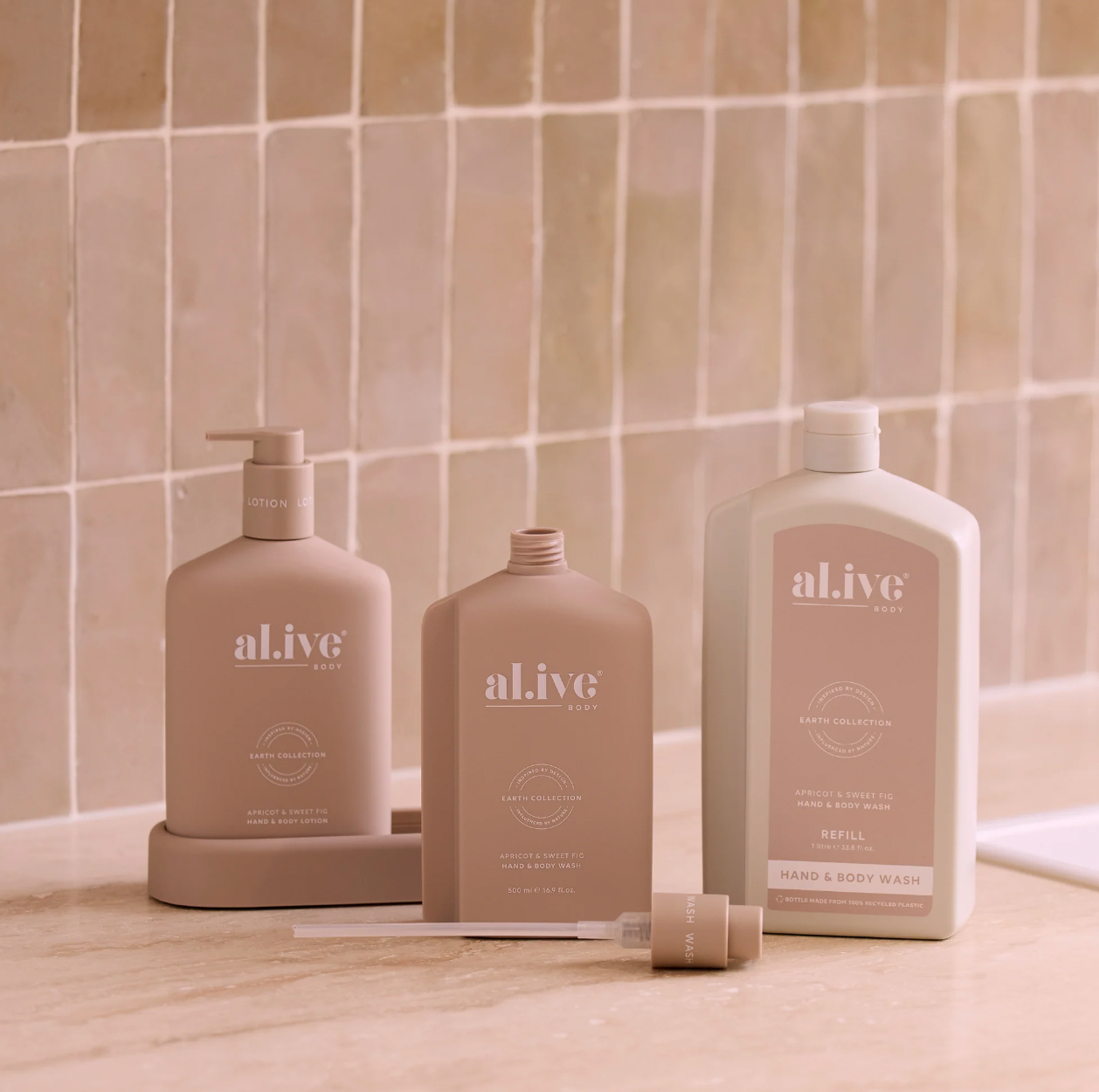 Al.ive Body 1L Wash Refill - Apricot & Sweet Fig