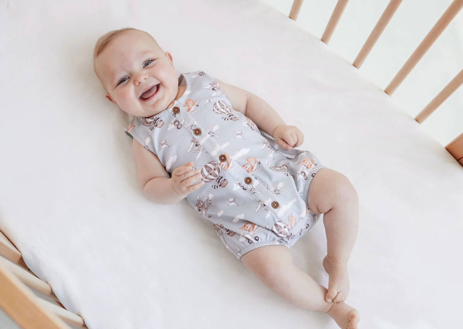 Aster & Oak Flying Friends Bubble Romper