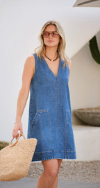 Ceres Life Emme Shift Dress - Fresh Indigo