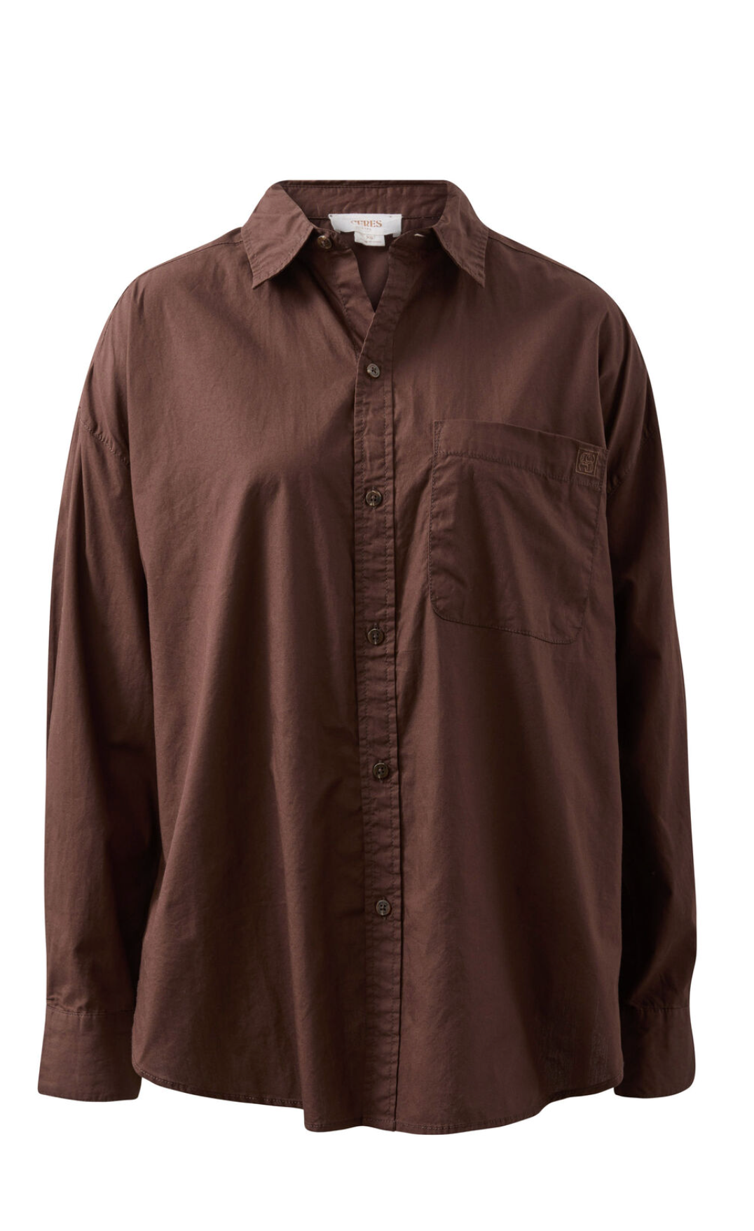 Ceres Life Peta Oversized Shirt - Chocolate