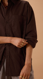 Ceres Life Peta Oversized Shirt - Chocolate
