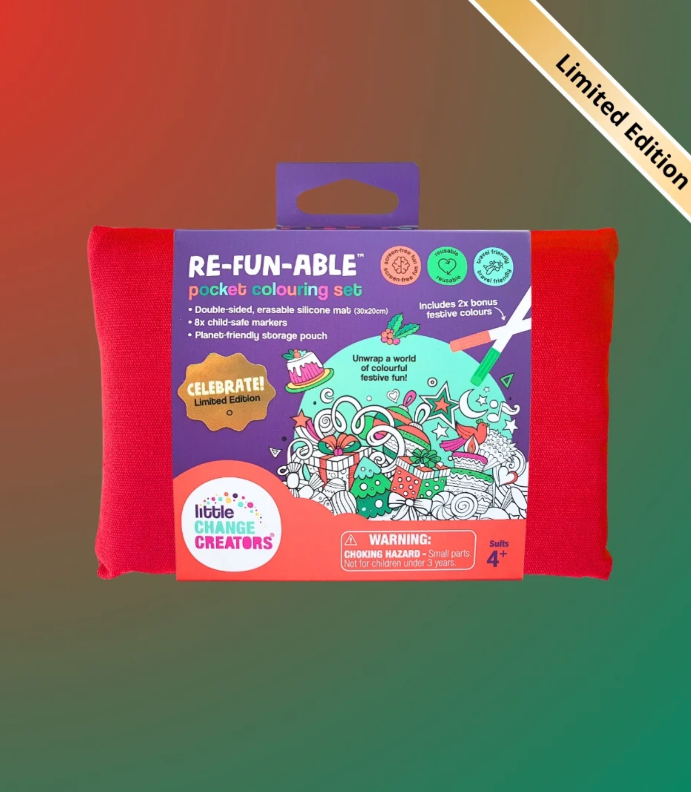 Little Change Creators CELEBRATE! Limited Edition Christmas Reusable Pocket Colouring Set