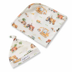 Snuggle Hunny Diggers & Tractors Organic Jersey Wrap & Beanie Set