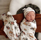 Snuggle Hunny Diggers & Tractors Organic Jersey Wrap & Beanie Set