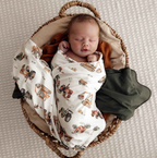 Snuggle Hunny Diggers & Tractors Organic Jersey Wrap & Beanie Set