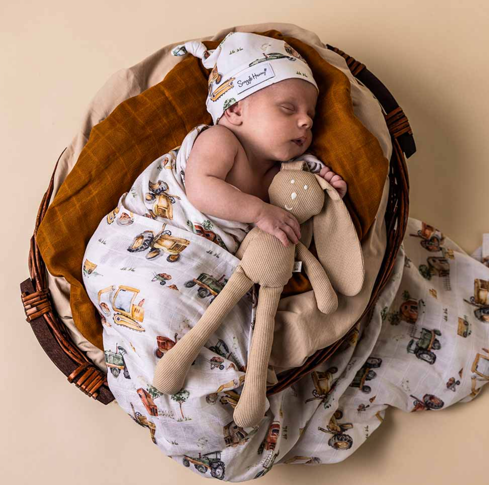 Snuggle Hunny Diggers & Tractors Organic Muslin Wrap