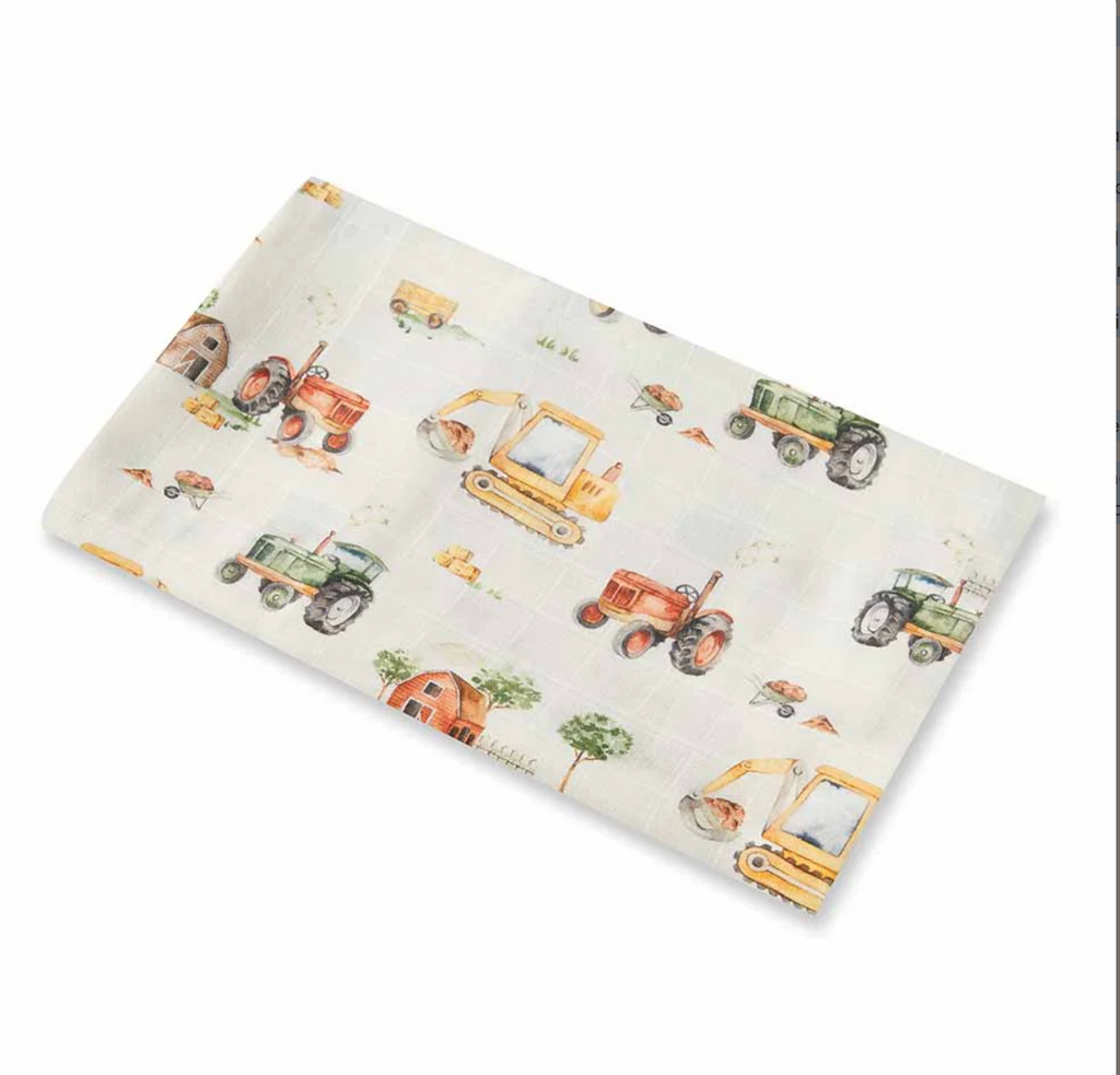 Snuggle Hunny Diggers & Tractors Organic Muslin Wrap