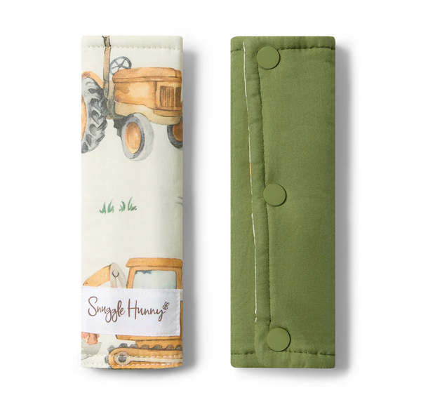 Snuggle Hunny Diggers & Tractors Universal Reversible Pram Strap Covers