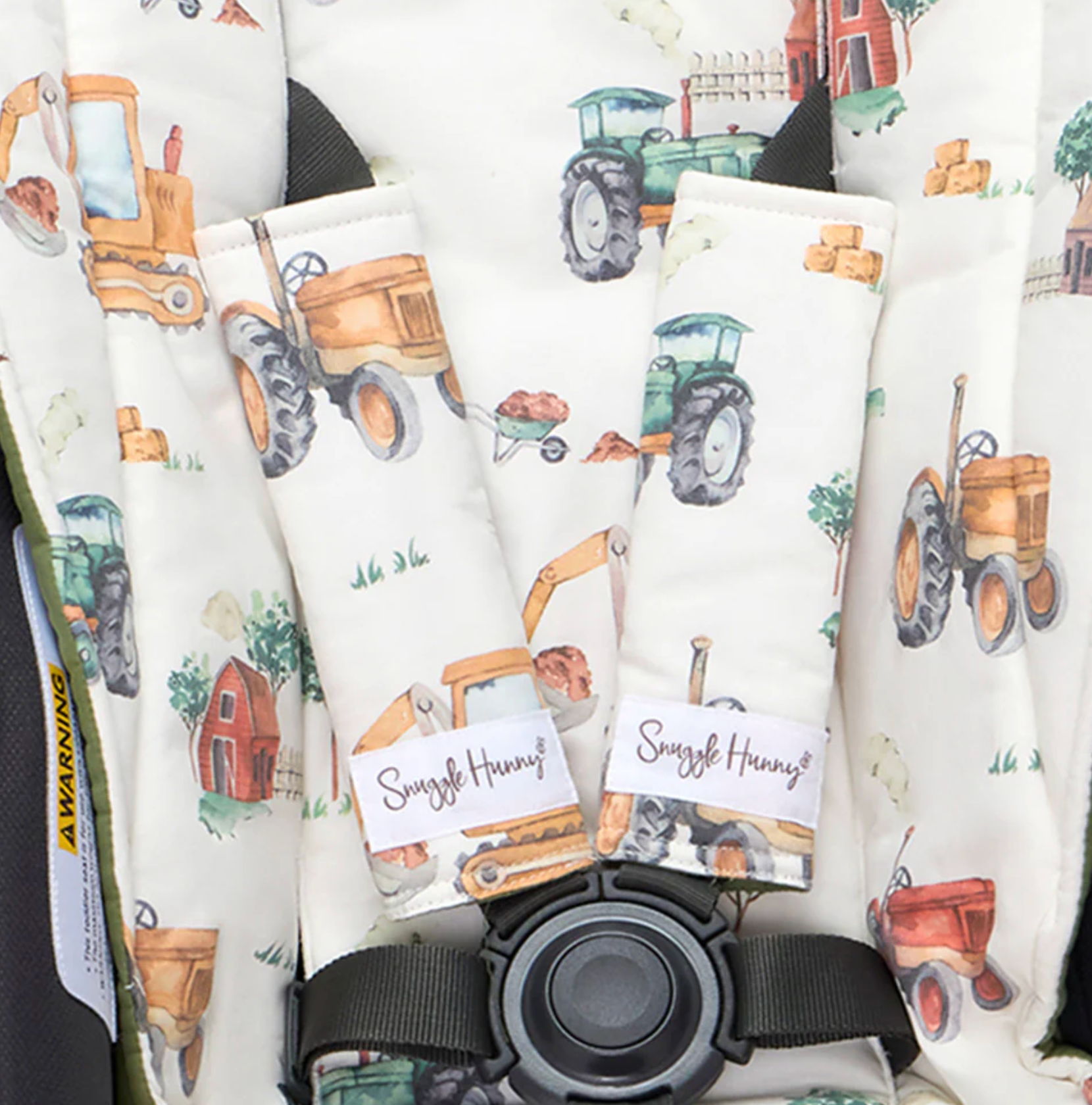 Snuggle Hunny Diggers & Tractors Universal Reversible Pram Strap Covers