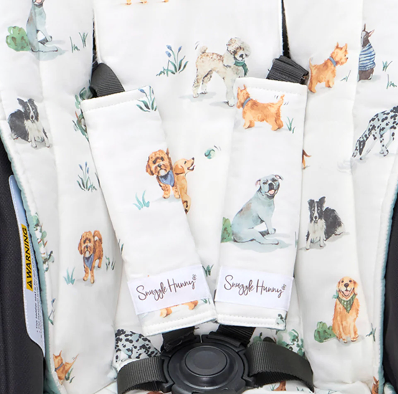 Snuggle Hunny Dog Park Universal Reversible Pram Strap Covers