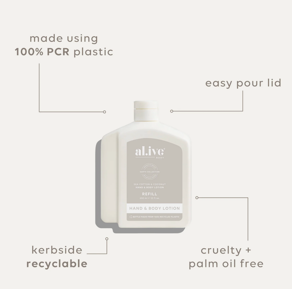Al.ive Body 650ml Sea Cotton & Coconut Lotion Refill