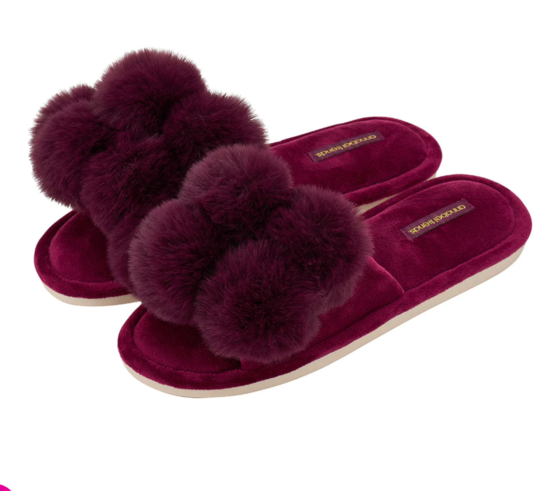 Annabel Trends Cosy Luxe Pom Pom Slippers