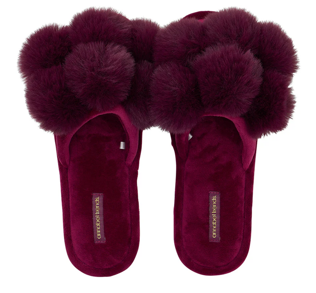 Annabel Trends Cosy Luxe Pom Pom Slippers