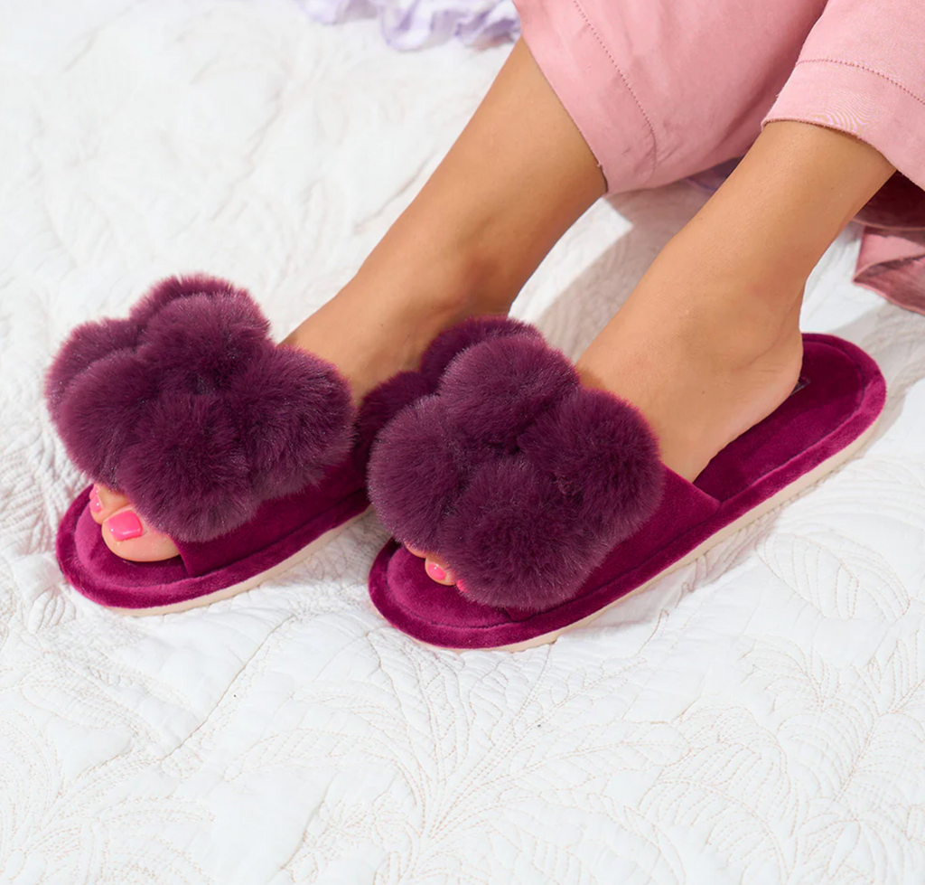 Annabel Trends Cosy Luxe Pom Pom Slippers