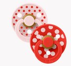 Bibs Studio Colour Polka Soother Double Pack (Natural Rubber/ Round)