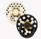 Bibs Studio Colour Polka Soother Double Pack (Natural Rubber/ Round)