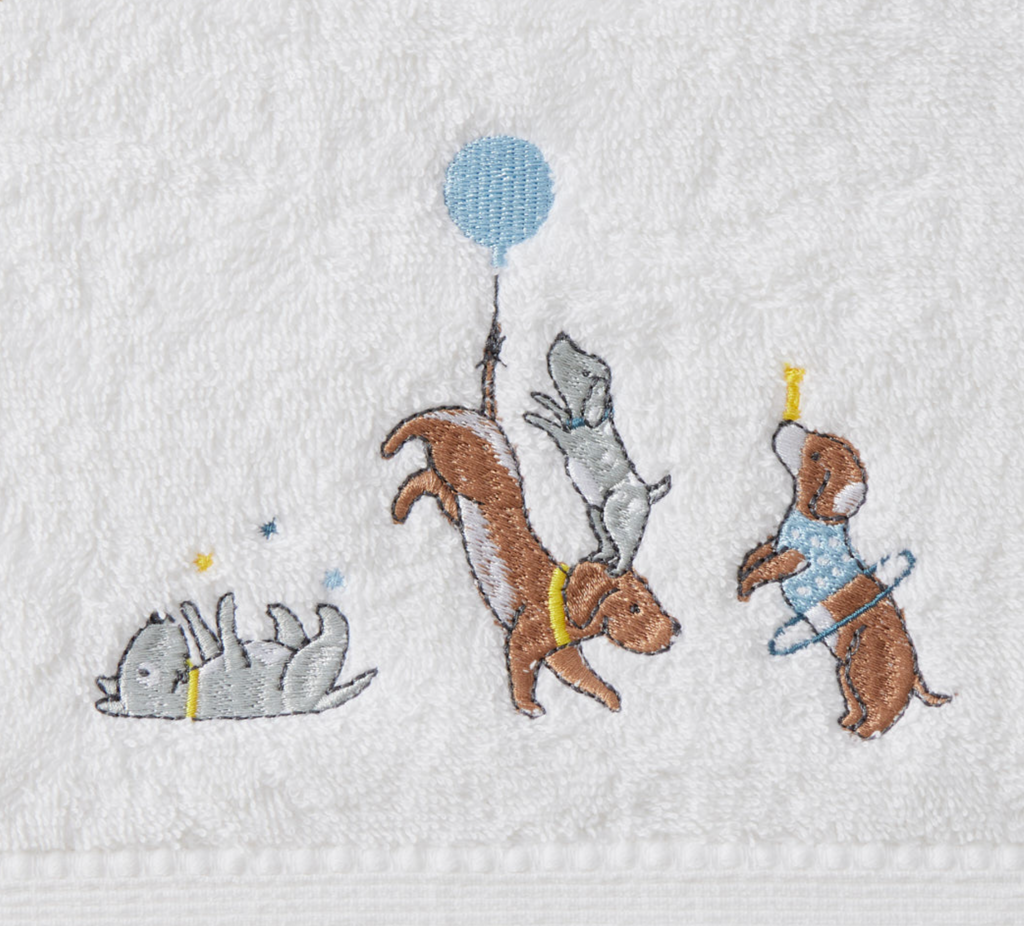 Jiggle & Giggle Puppy Play Bath Towel & Face Washer in Organza Bag