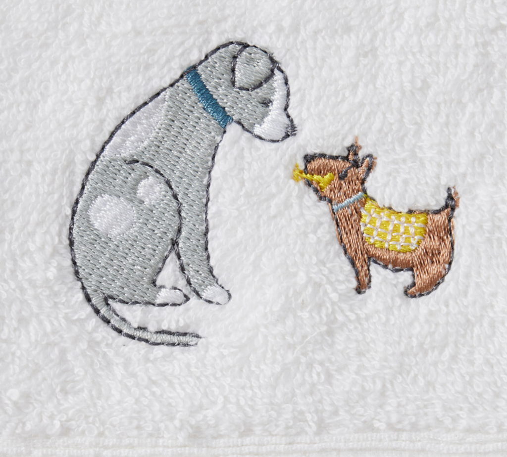 Jiggle & Giggle Puppy Play Bath Towel & Face Washer in Organza Bag