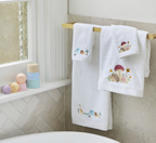 Jiggle & Giggle Mushroom Meadow Bath Towel & Face Washer in Organza Bag