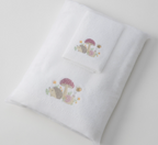 Jiggle & Giggle Mushroom Meadow Bath Towel & Face Washer in Organza Bag