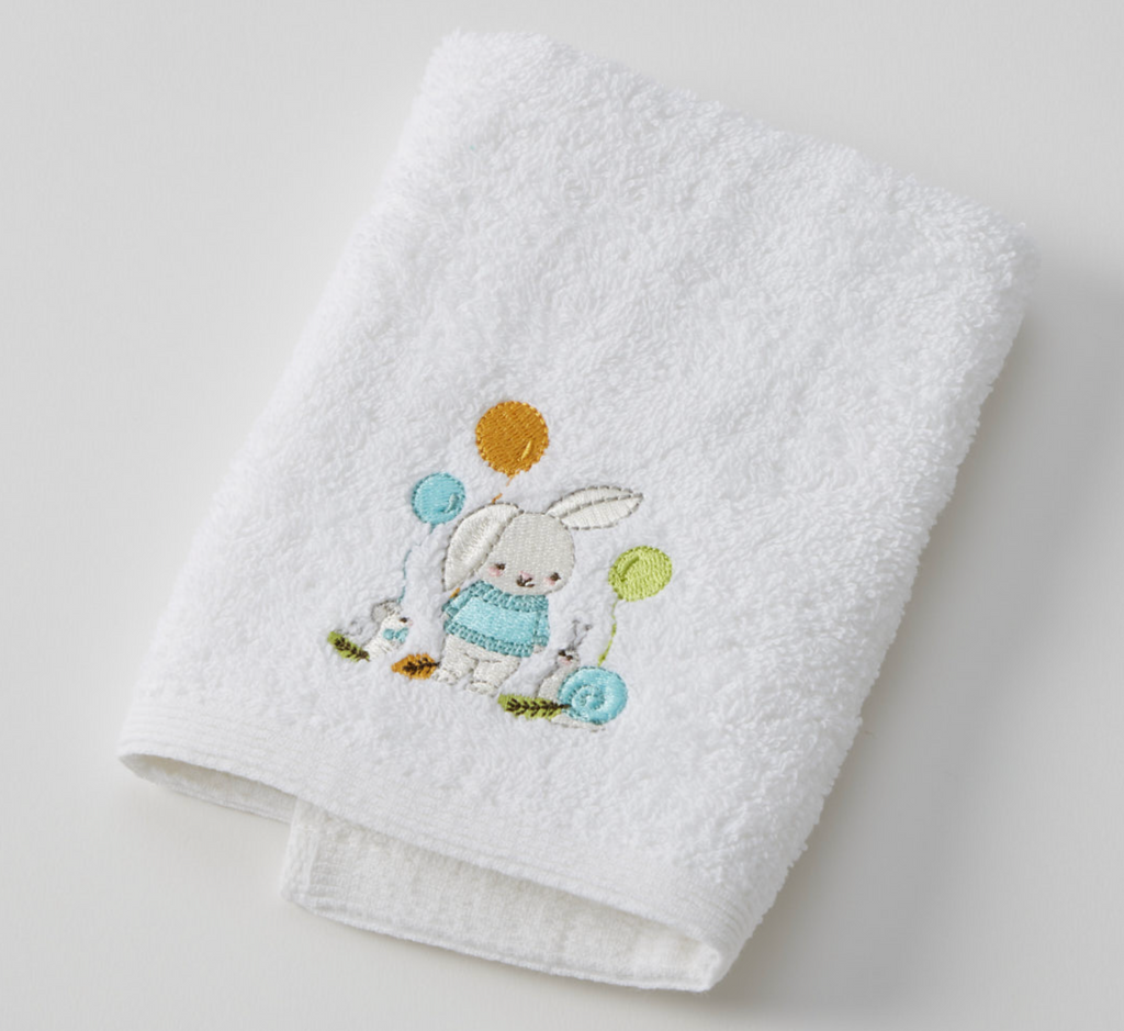 Jiggle & Giggle Bunny Party Bath Towel & Face Washer in Organza Bag