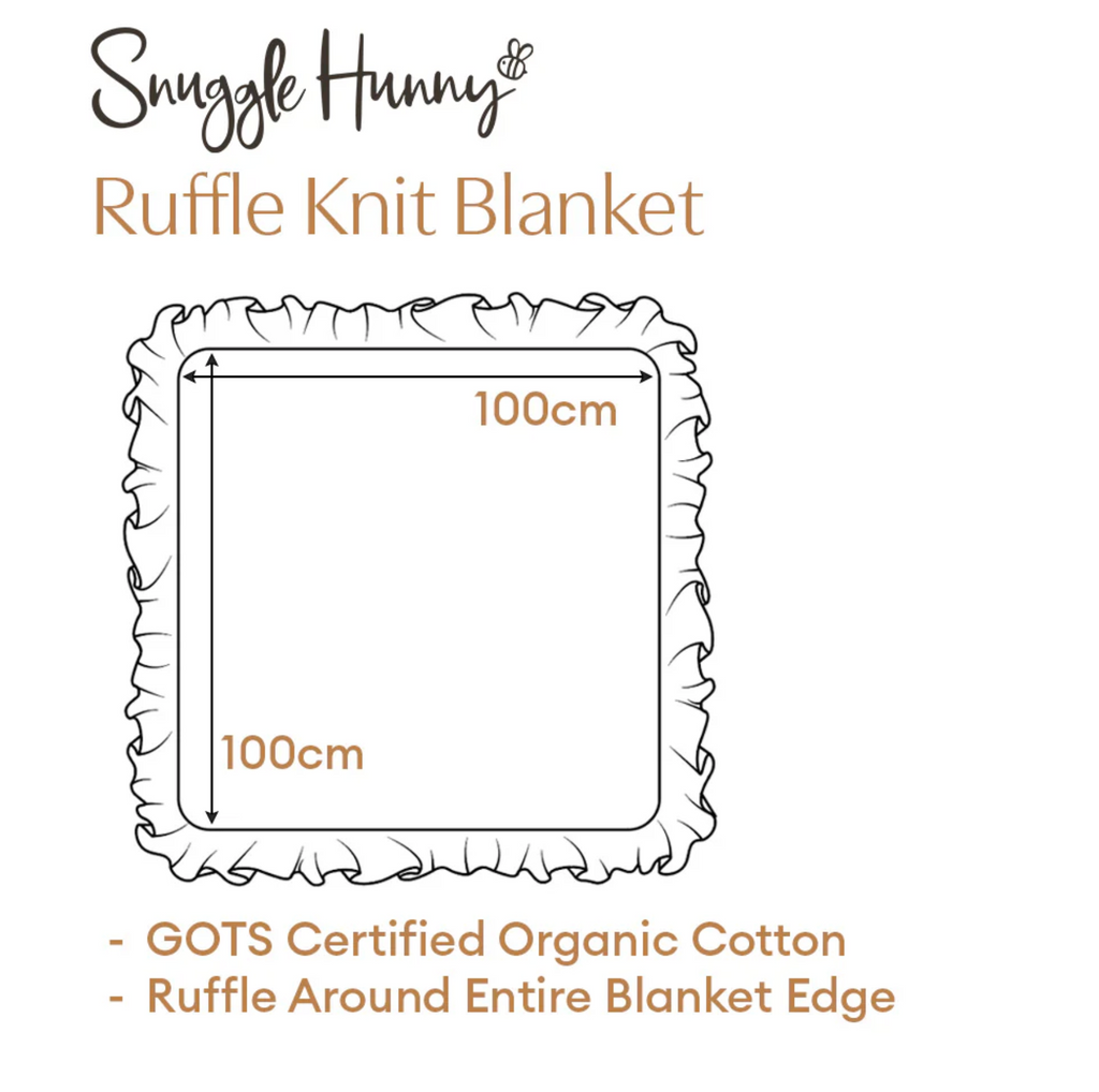 Snuggle Hunny Baby Blue Ruffle Knit Organic Baby Blanket