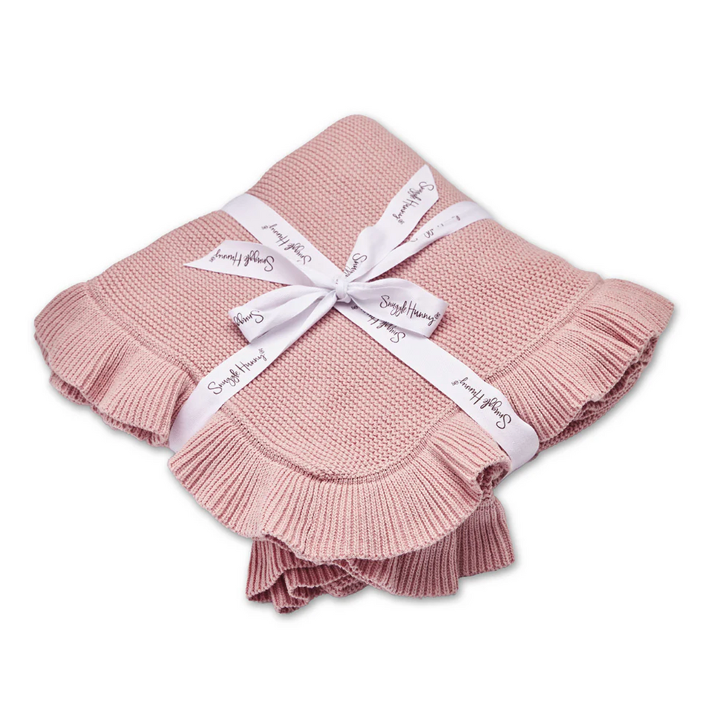 Snuggle Hunny Rosa Ruffle Knit Organic Baby Blanket