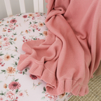 Snuggle Hunny Rosa Ruffle Knit Organic Baby Blanket