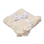 Snuggle Hunny Cream Ruffle Knit Organic Baby Blanket