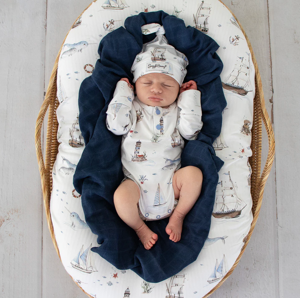 Snuggle Hunny Set Sail Long Sleeve Organic Bodysuit