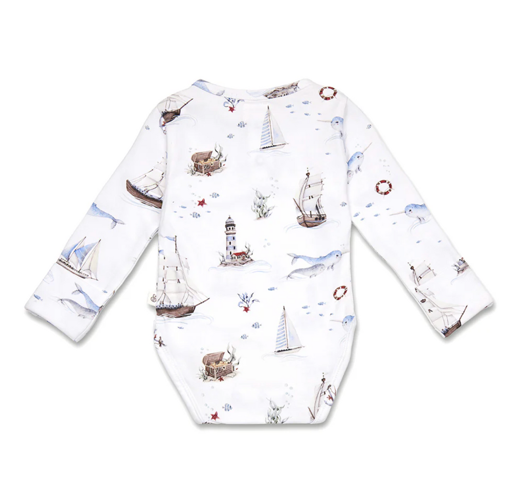 Snuggle Hunny Set Sail Long Sleeve Organic Bodysuit