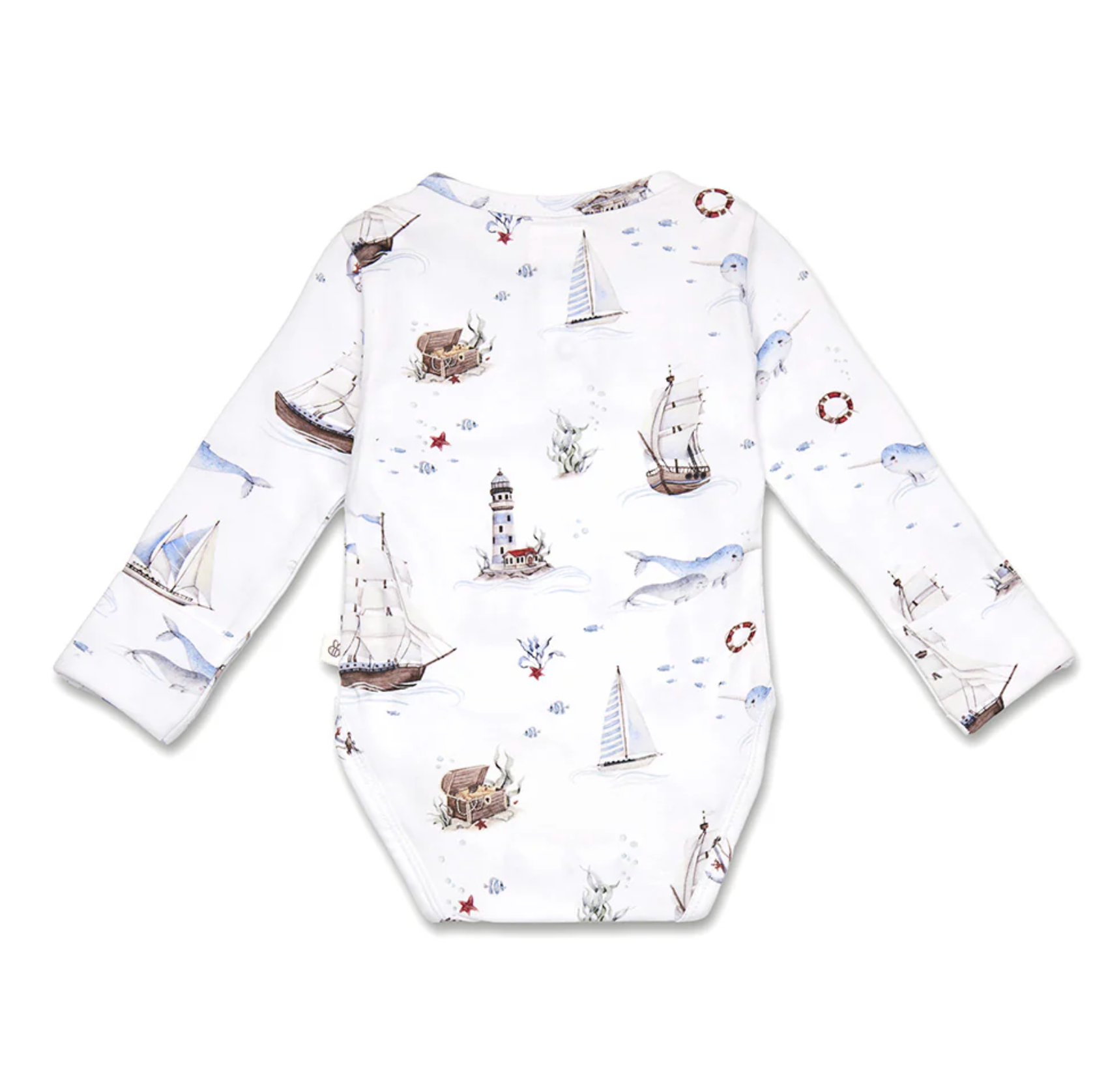 Snuggle Hunny Set Sail Long Sleeve Organic Bodysuit