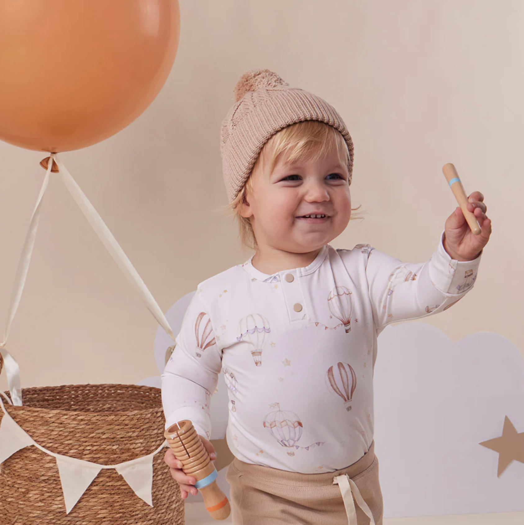 Snuggle Hunny Up & Away Long Sleeve Organic Bodysuit