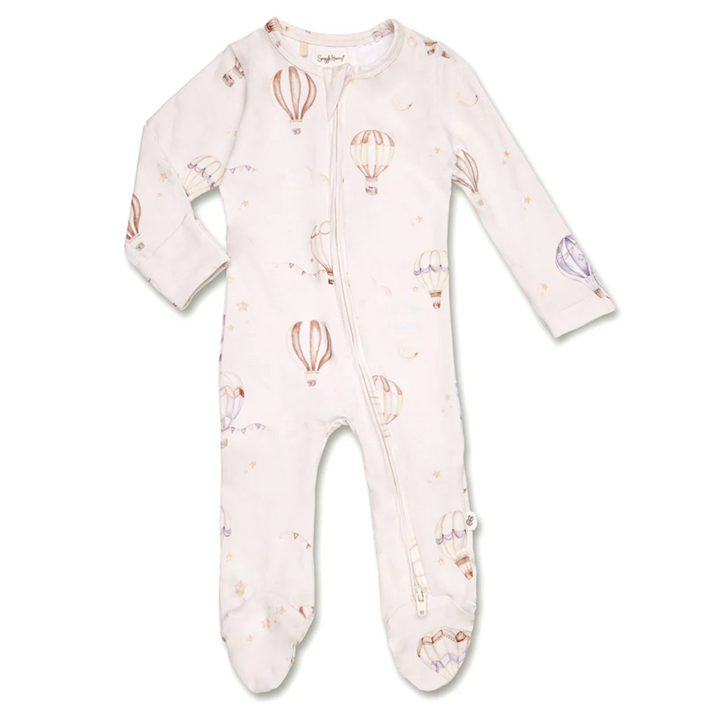 Snuggle Hunny Up & Away Organic Snuggle Sleepsuit Zip Footie