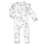 Snuggle Hunny Sweet Swallows Organic Snugglesuit Convertible Romper with Frill