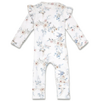 Snuggle Hunny Sweet Swallows Organic Snugglesuit Convertible Romper with Frill