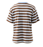 Ceres Life Stevie Slouchy Tee Cocoa Sky Blue Stripe