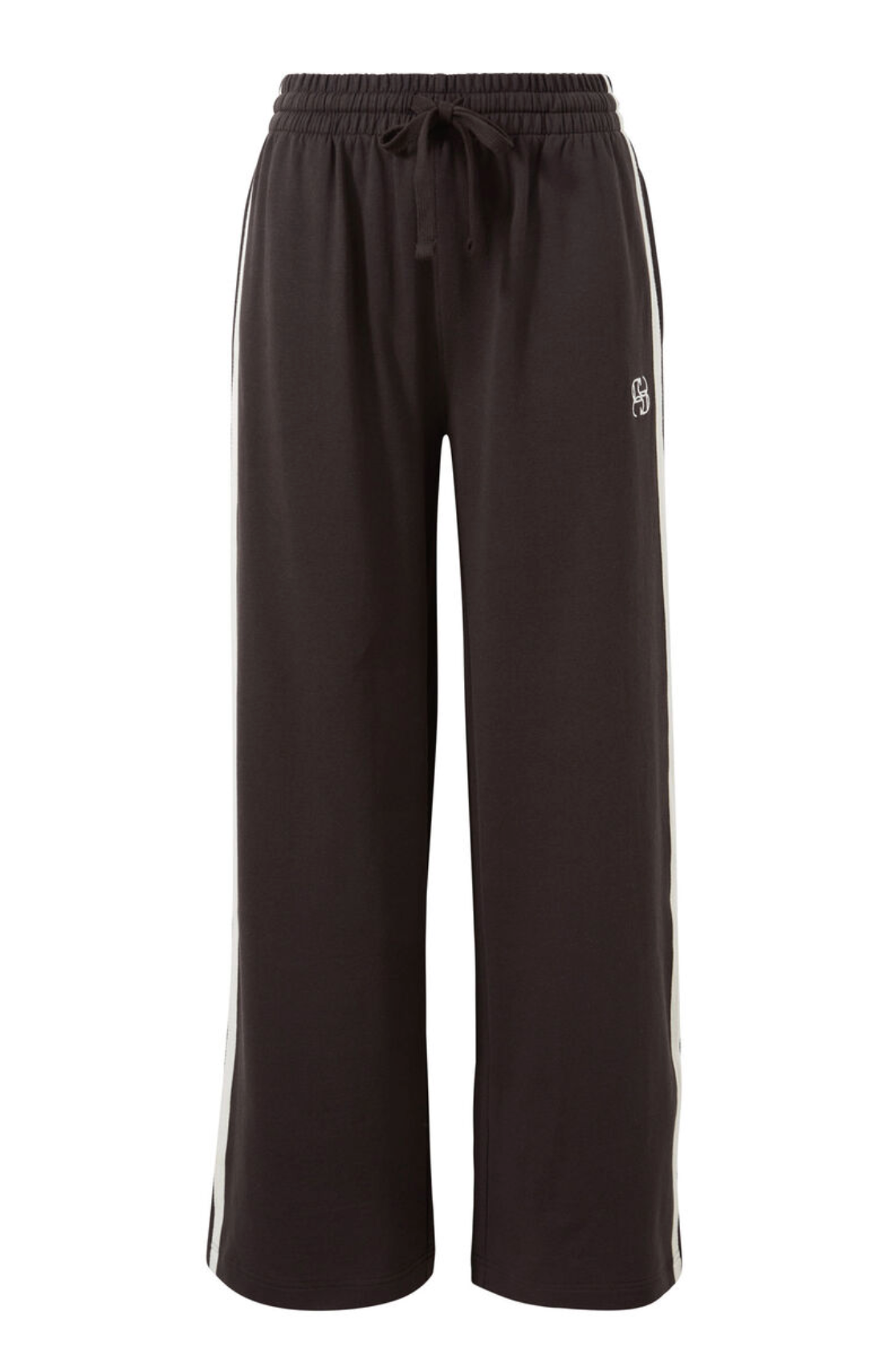 Ceres Life Gigi Wide Leg Terry Trackpant Phantom Side Stripe