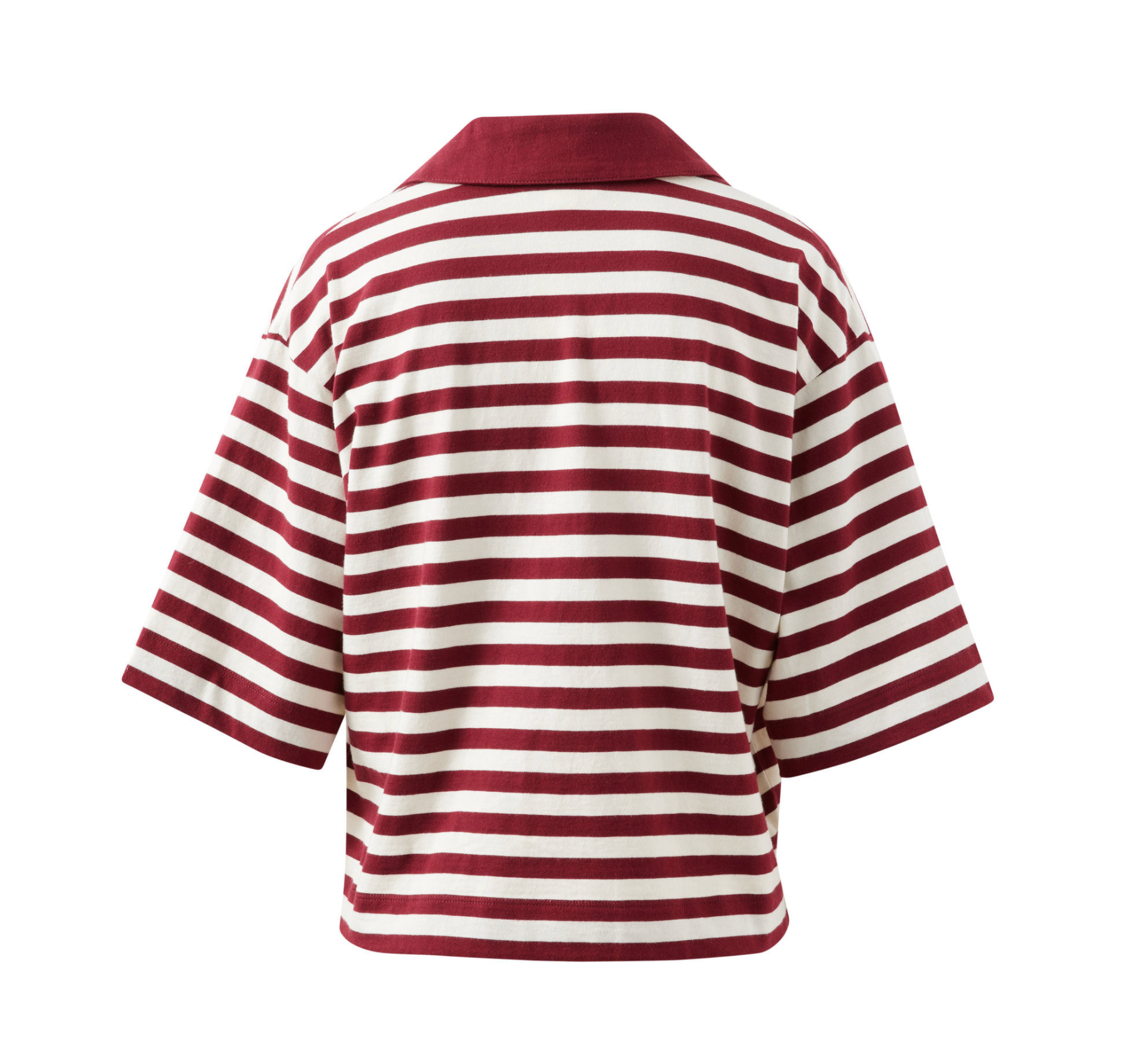 Ceres Life Arlie Short Sleeve Rugby Burgundy & Milk Stripe