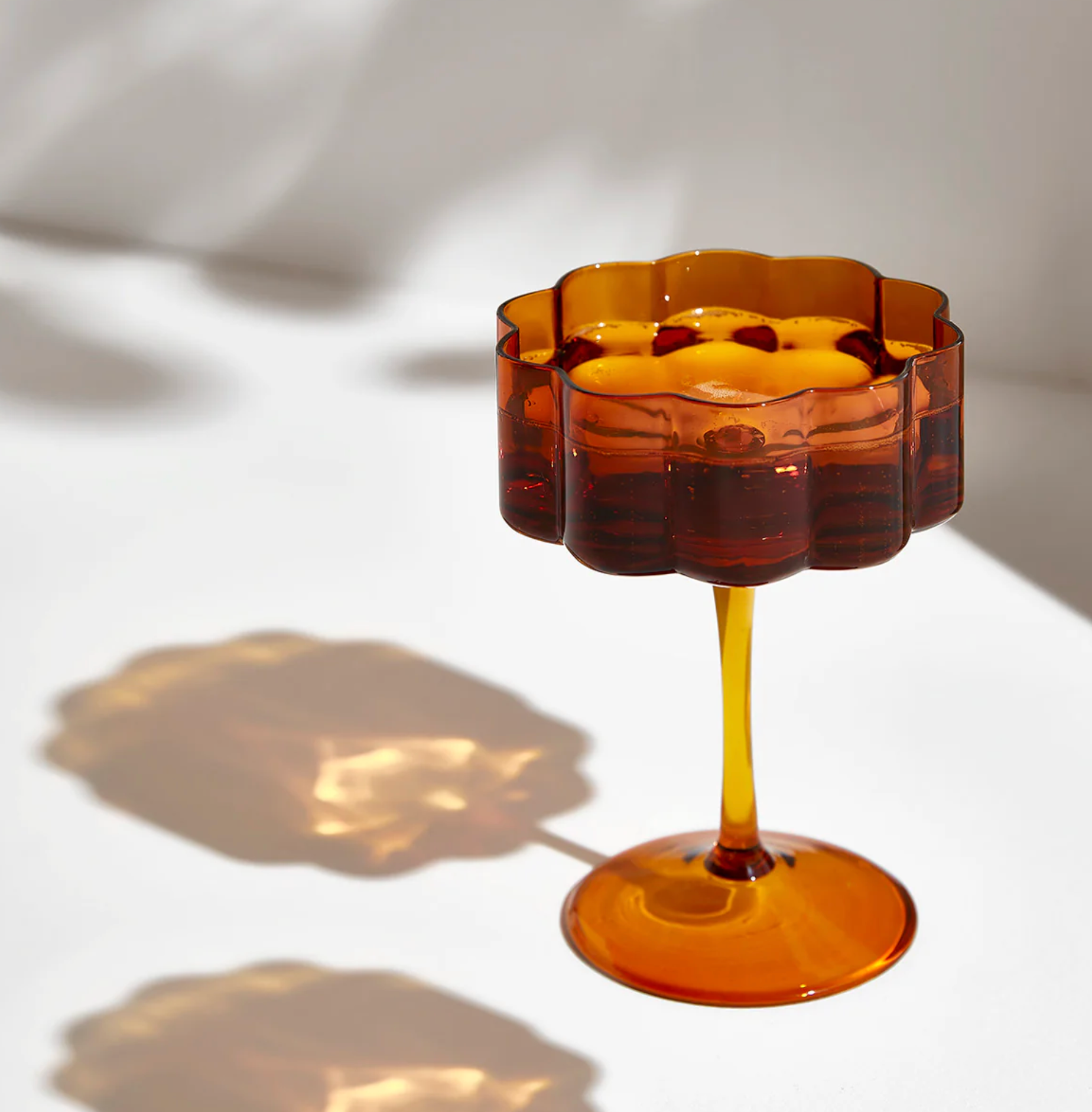 Fazeek Wave Coupe Glasses Amber - Set of Two